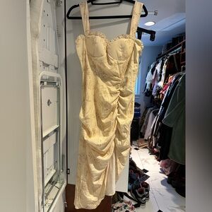 Cider Strapless Cream Floral Dress